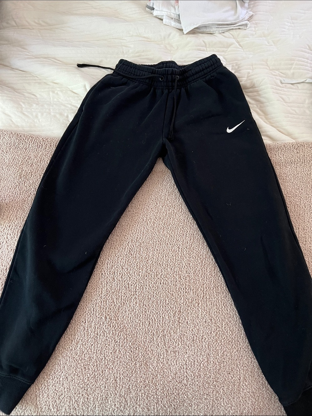 Nike Black Kids Sweatpants with White Swoosh Logo
